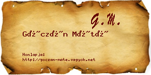 Góczán Máté névjegykártya