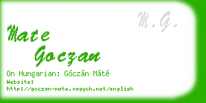 mate goczan business card